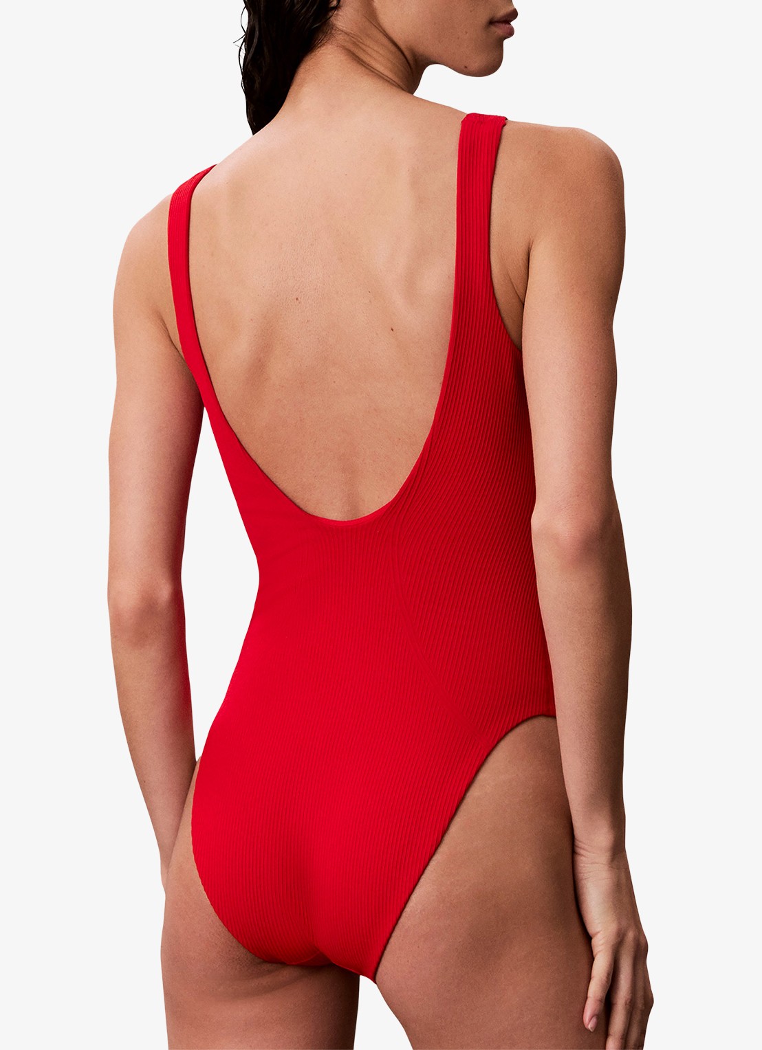 Calvin Klein Badpak met structuur - achterkant 3 rood