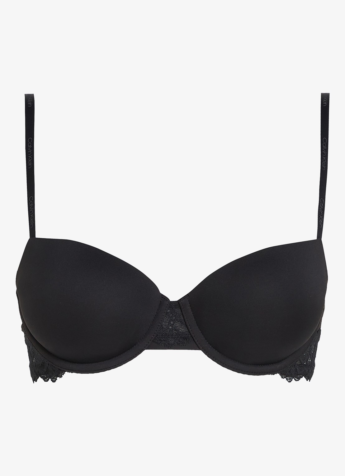 Calvin Klein Balconette BH met details van kant - voorkant zwart