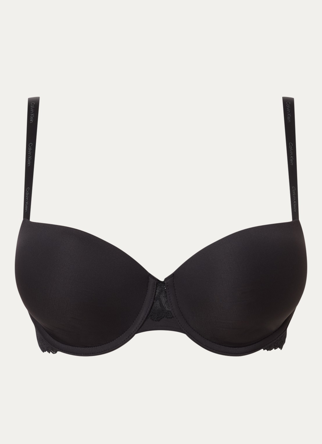 Calvin Klein Balconette BH met details van kant - voorkant 3 zwart