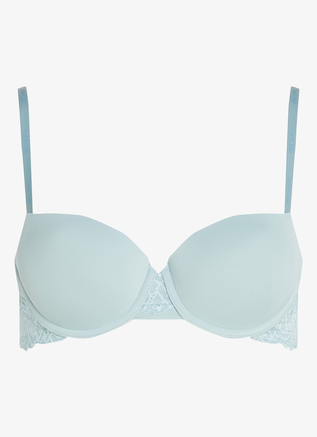 Calvin Klein Balconette BH met details van kant - voorkant 2 blauwgrijs