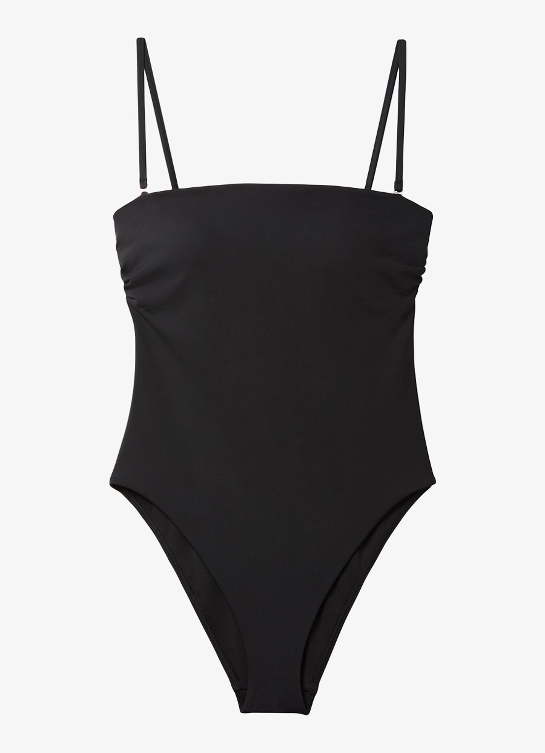 Calvin Klein Bandeau badpak met afneembare bandjes - voorkant 2 zwart