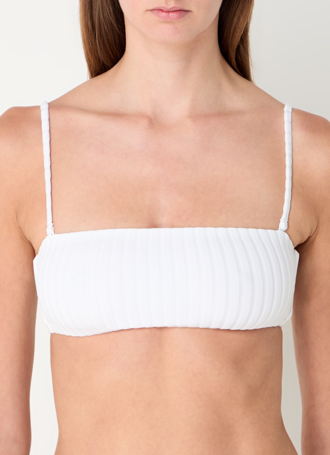 Calvin Klein Bandeau bikinitop met ribstructuur - detail 3 gebroken wit