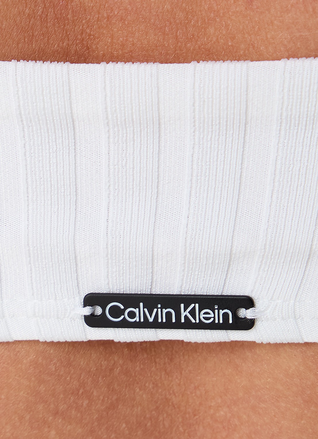 Calvin Klein Bandeau bikinitop met ribstructuur - detail 5 gebroken wit