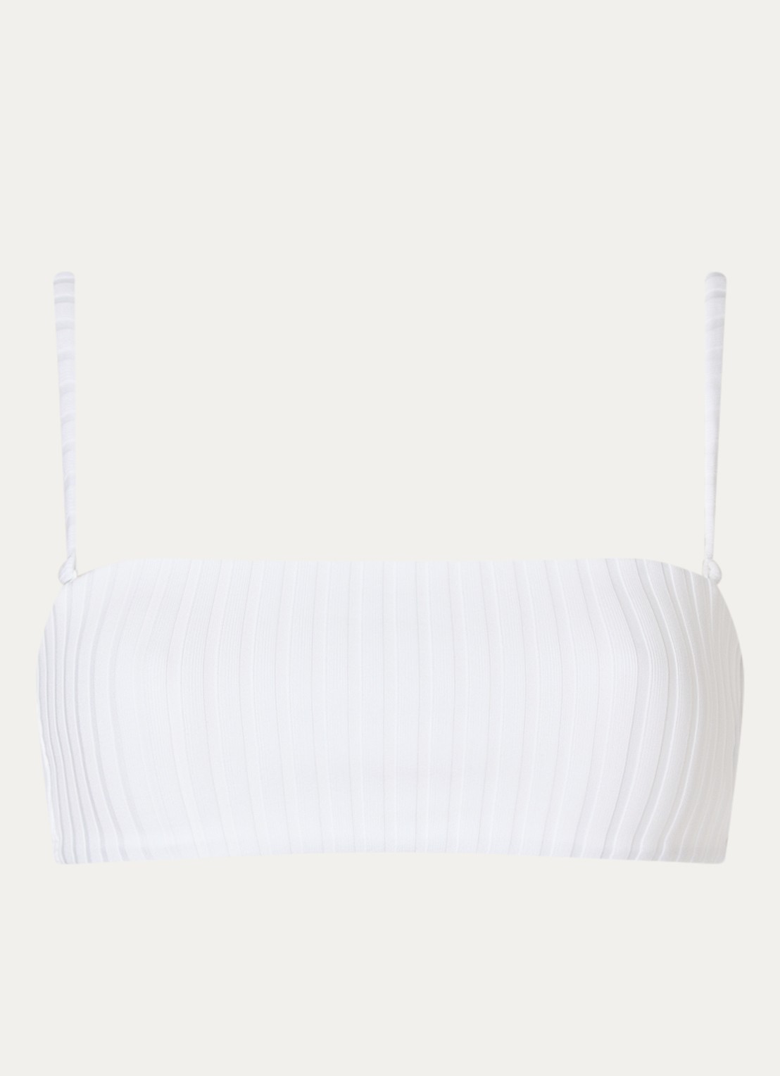 Calvin Klein Bandeau bikinitop met ribstructuur - voorkant gebroken wit