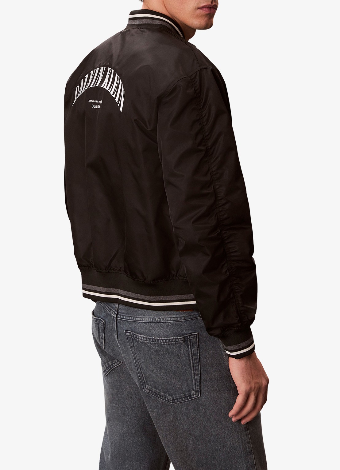 Calvin Klein Baseball jack met logo - achterkant 4 zwart