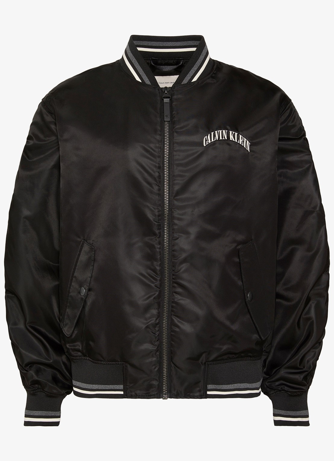 Calvin Klein Baseball jack met logo - voorkant 5 zwart