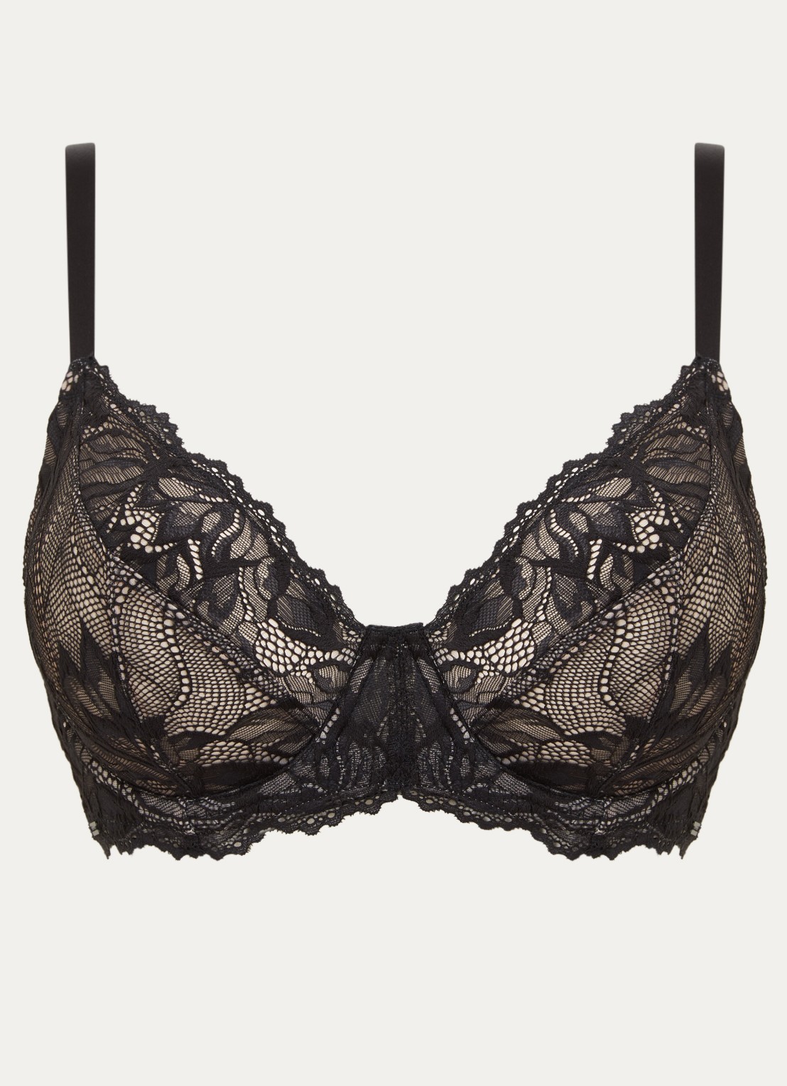 Calvin Klein Beugel bh van kant - voorkant 2 zwart