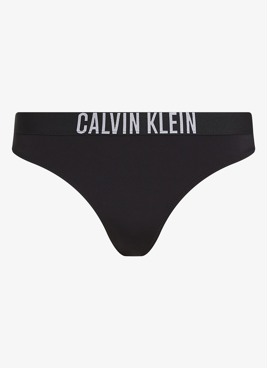 Calvin Klein Bikini slip met logoband - voorkant zwart