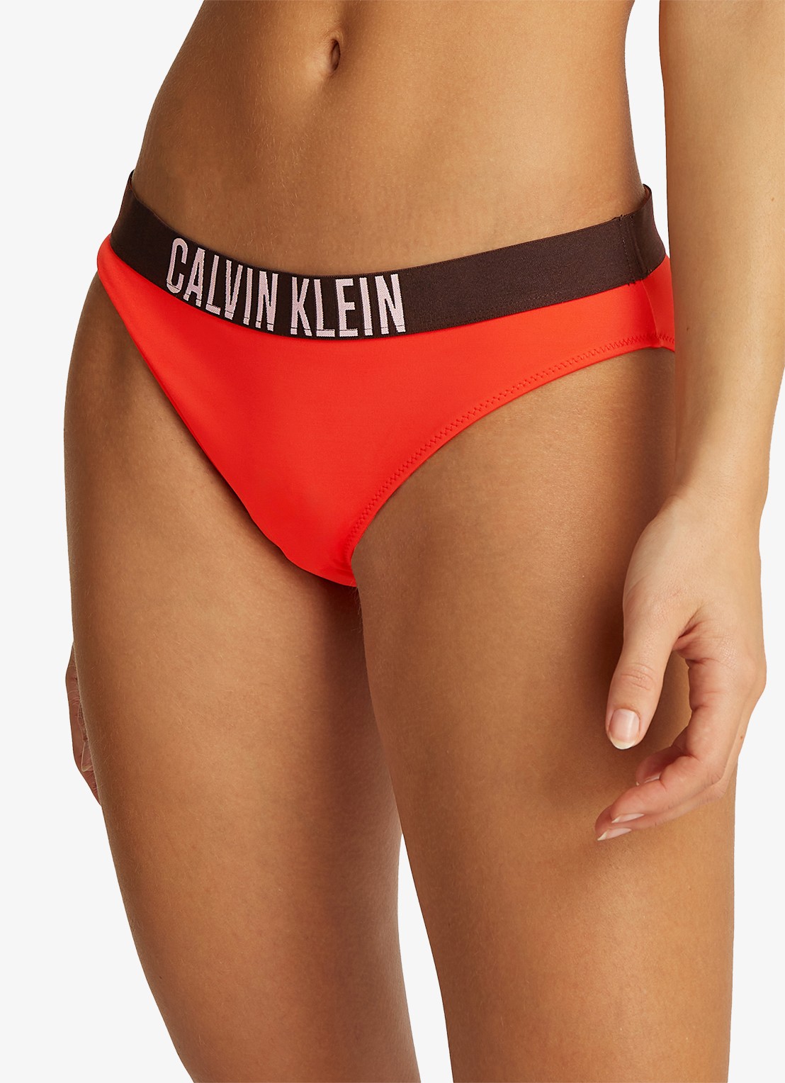 Calvin Klein Bikini slip met logoband - detail 4 rood