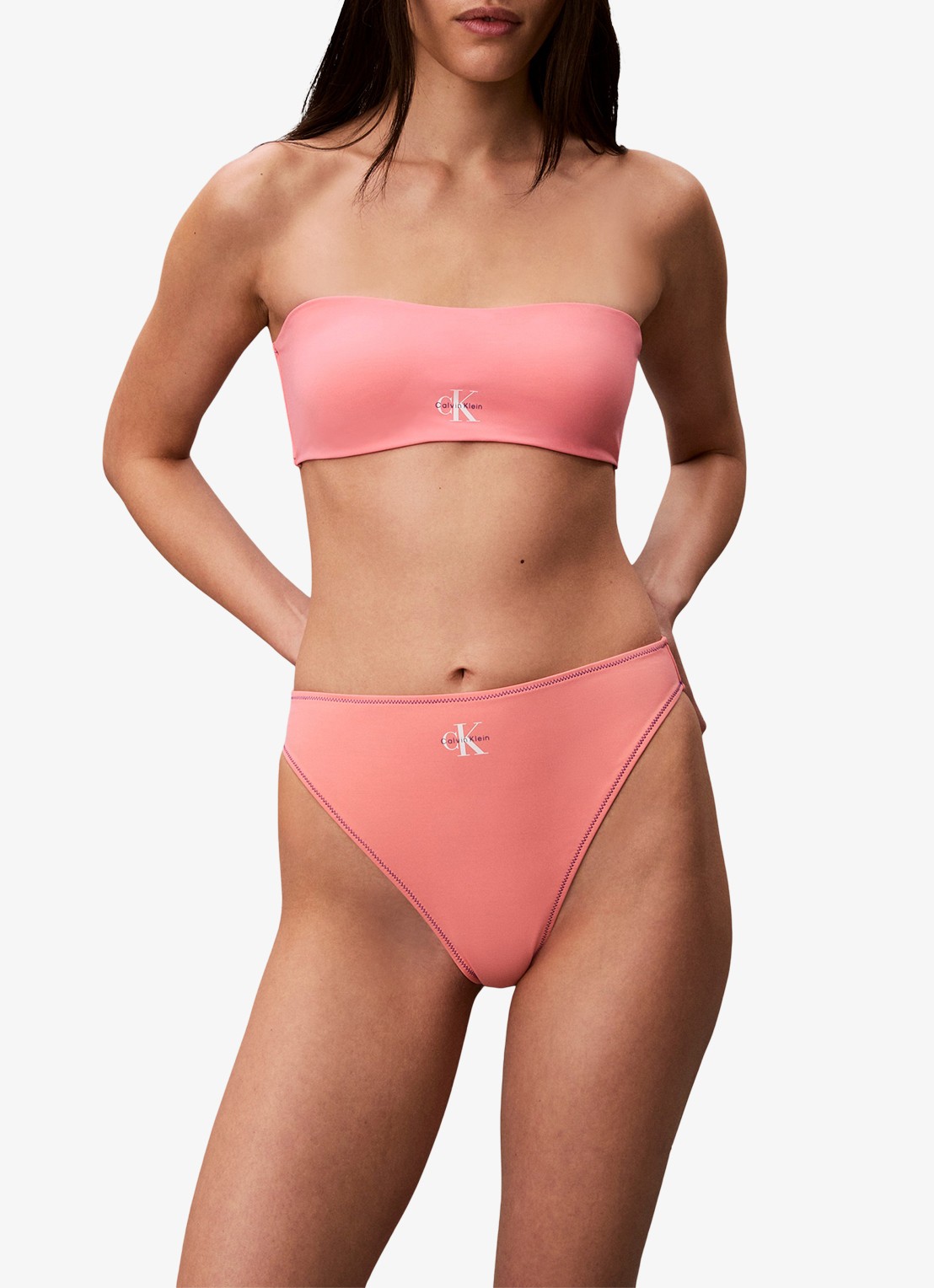 Calvin Klein Bikinislip met logo - detail 4 koraalroze