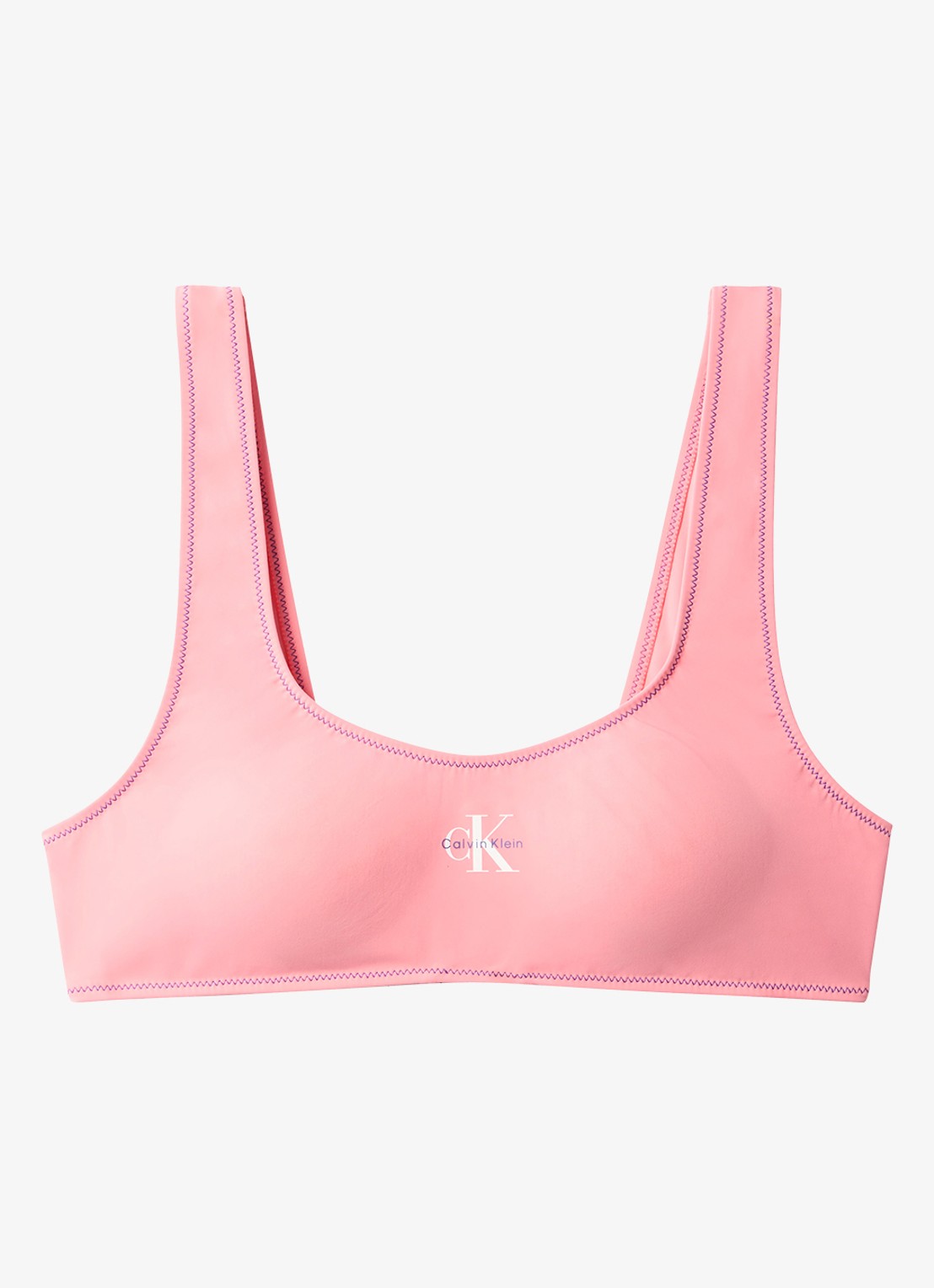Calvin Klein Bikinitop met logo - voorkant 5 roze