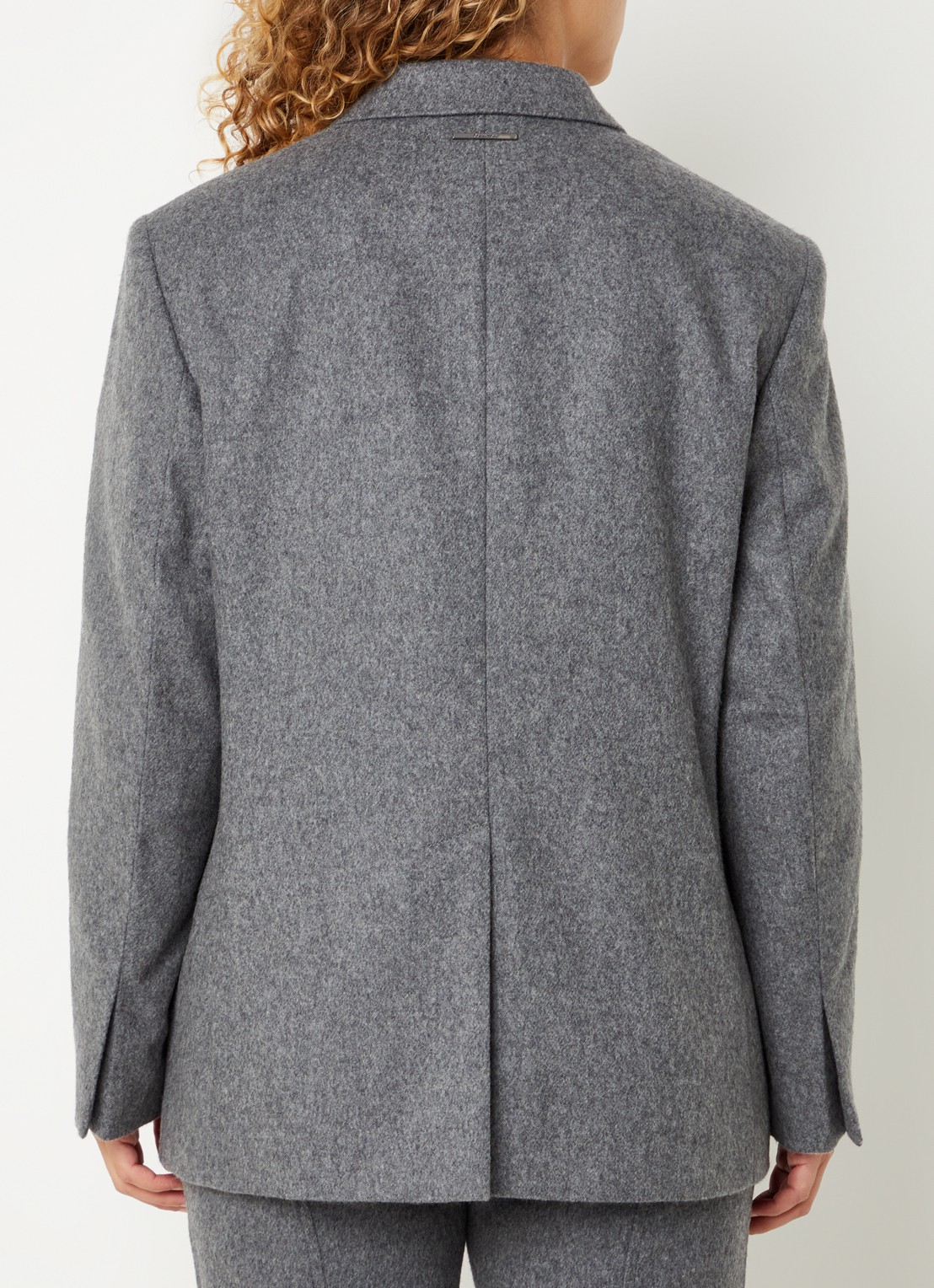 Calvin Klein Blazer in wolblend met paspelzakken - achterkant 5 donkergrijs