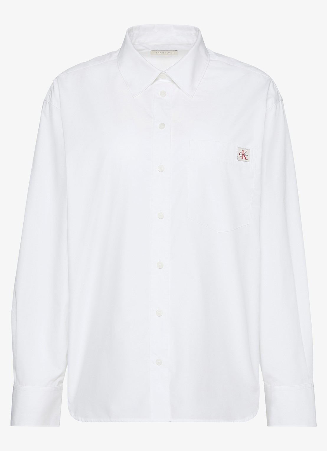 Calvin Klein Blouse met borstzak - voorkant 6 wit