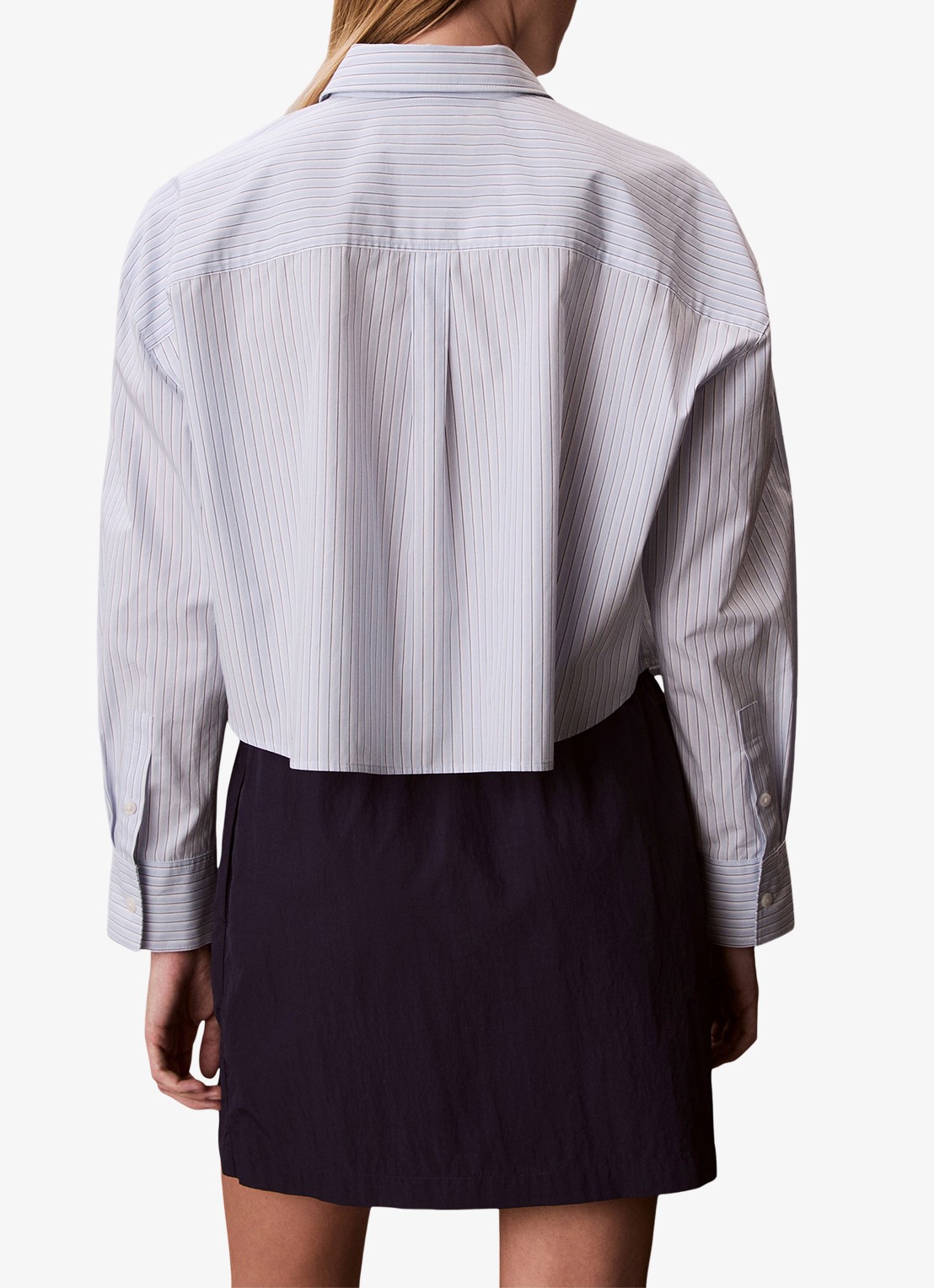 Calvin Klein Blouse met streepprint - achterkant 4 lichtblauw