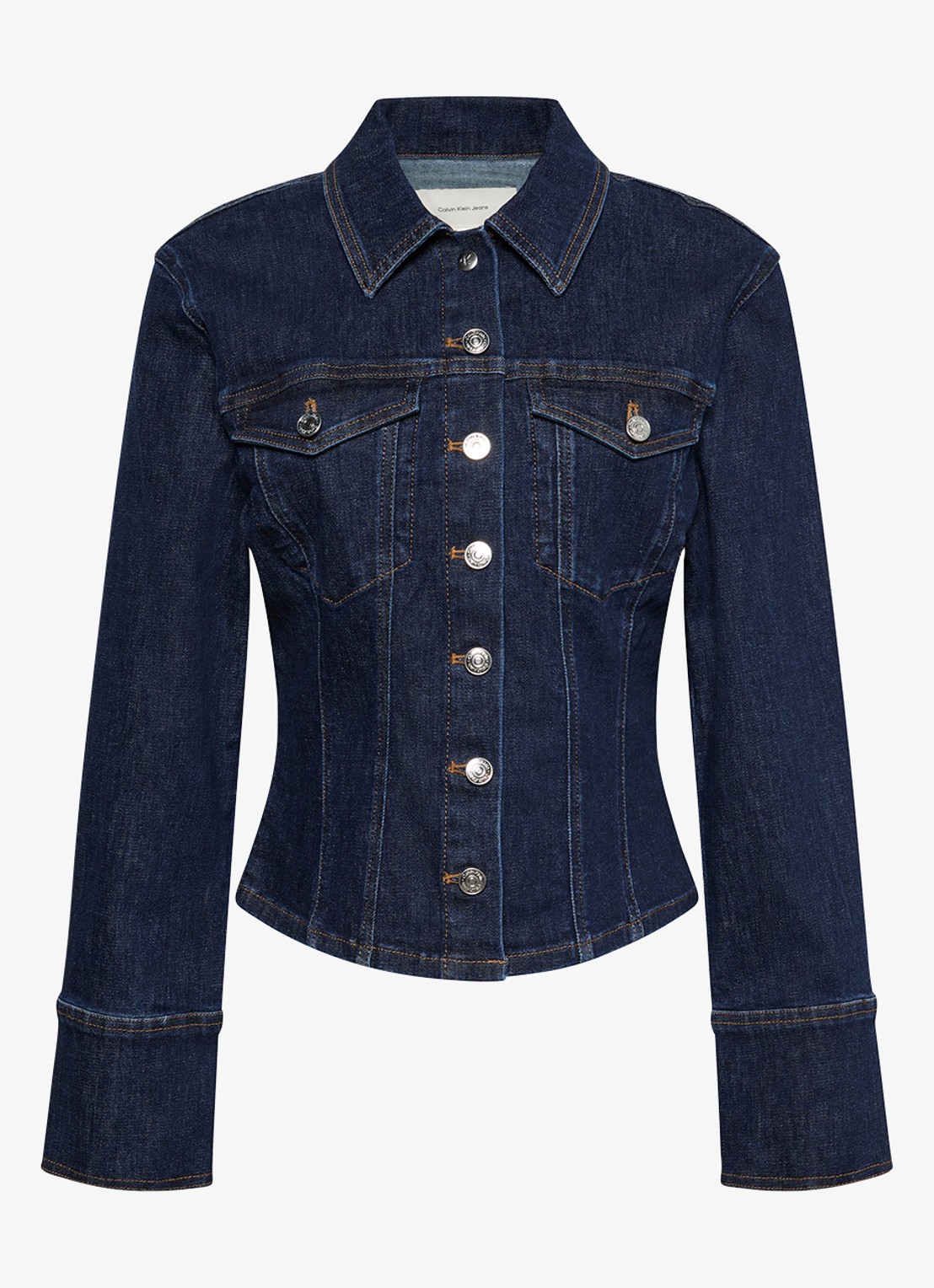 Calvin Klein Blouse van denim - voorkant indigo