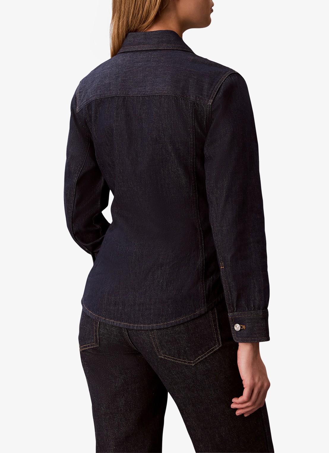 Calvin Klein Blouse van denim - achterkant indigo