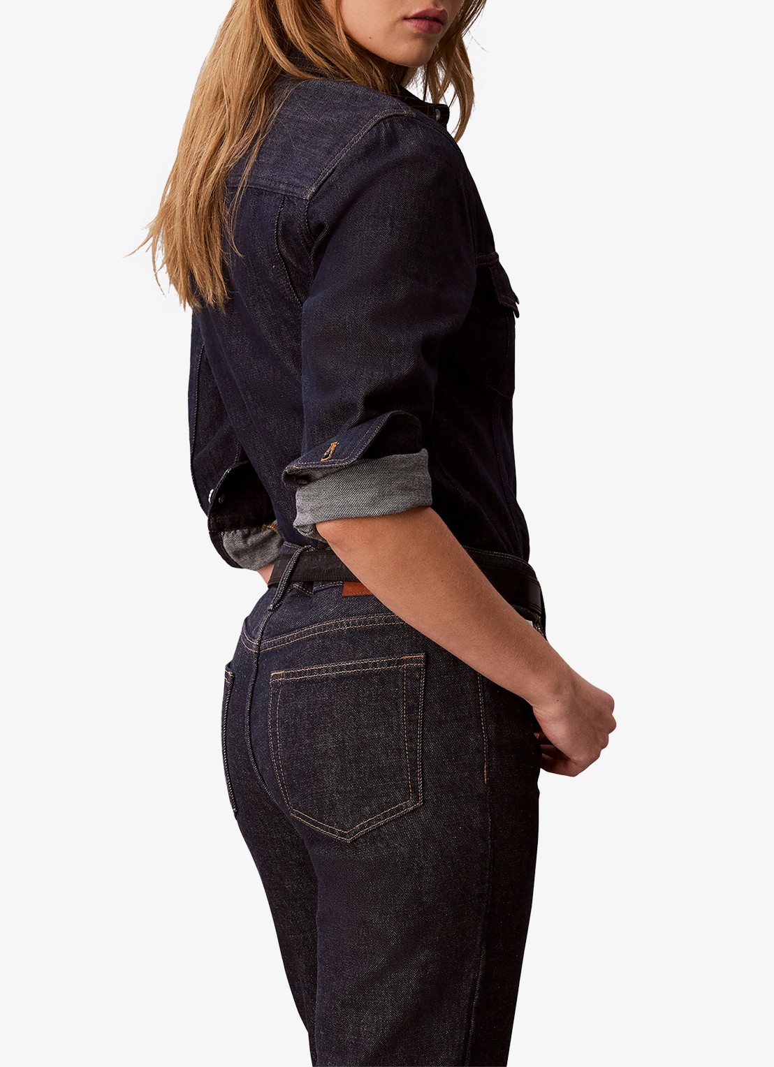 Calvin Klein Blouse van denim - detail 4 indigo