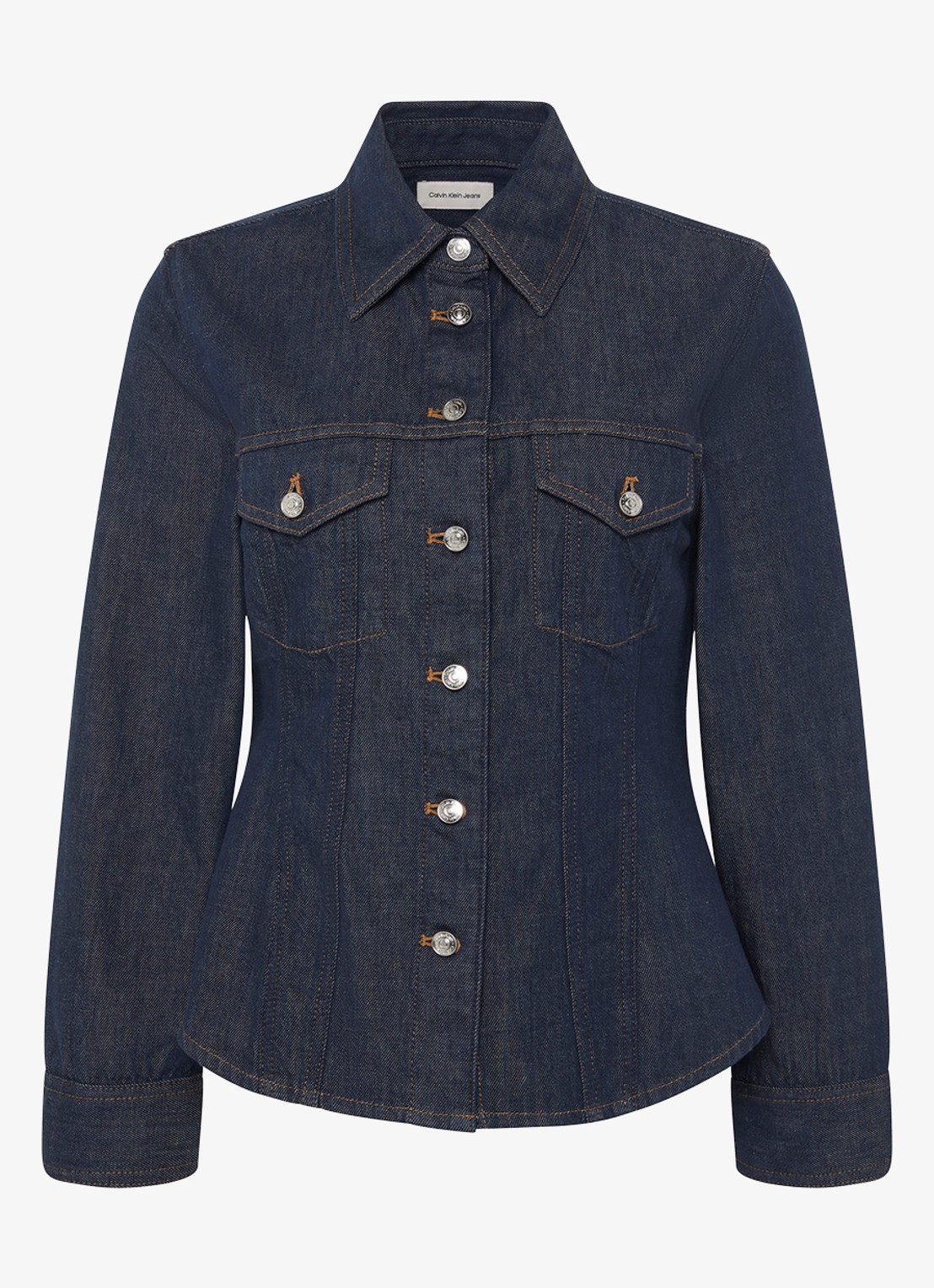 Calvin Klein Blouse van denim - voorkant 5 indigo