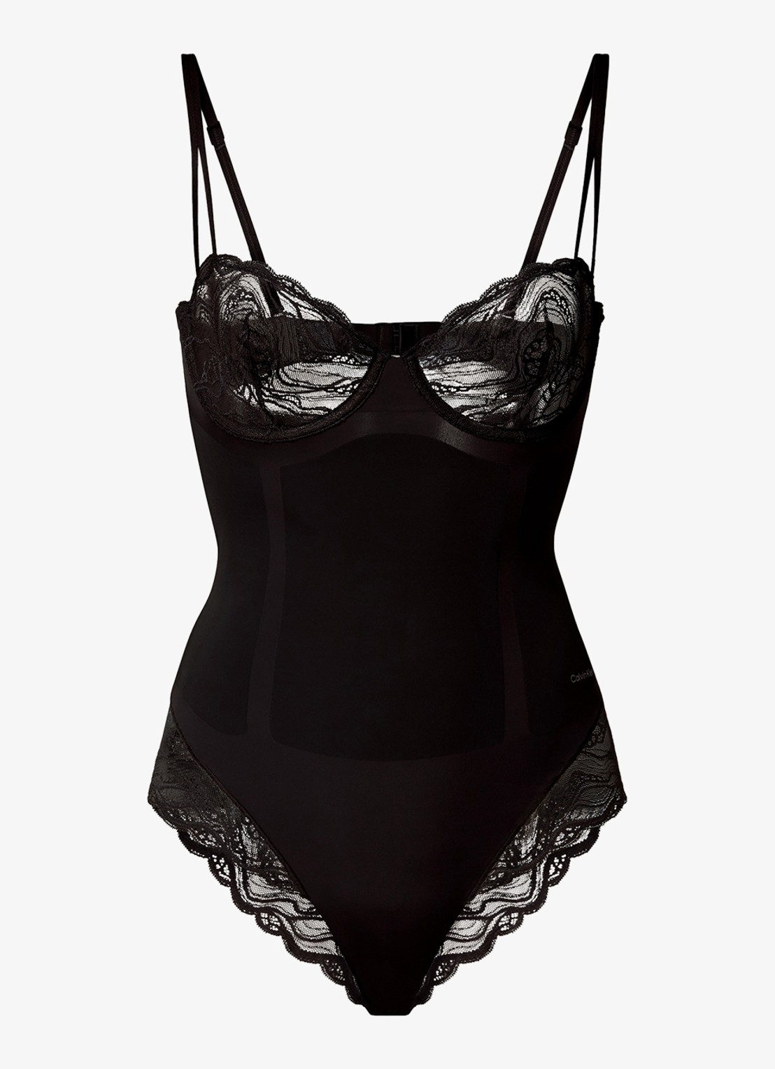 Calvin Klein Bodysuit van kant - voorkant 9 zwart