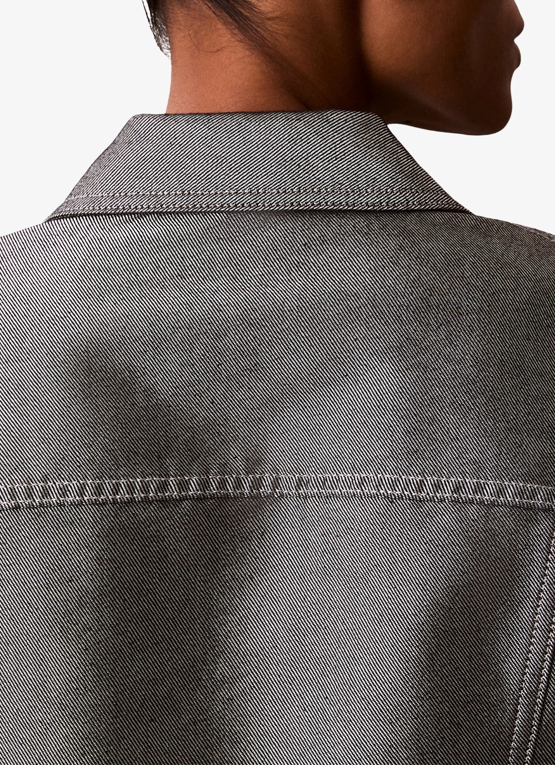 Calvin Klein Bomber jack van denim - detail 6 grijs