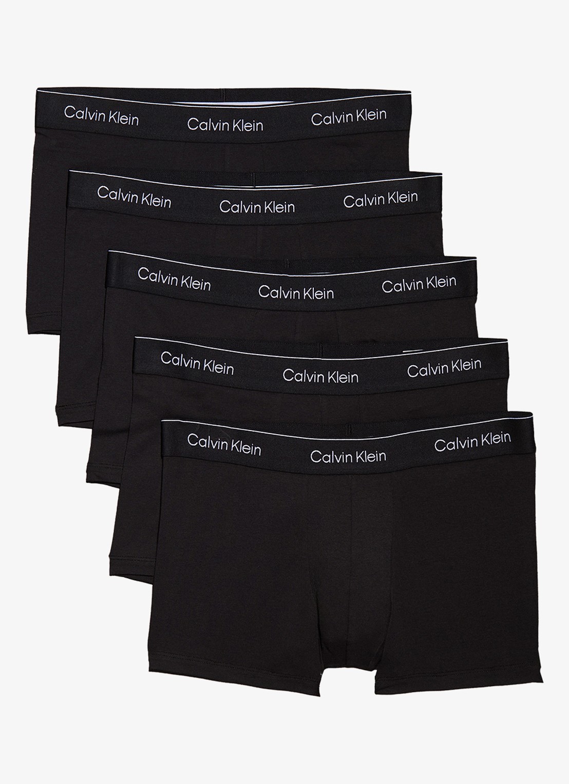 Calvin Klein Boxershorts 5-pack van katoen  - voorkant zwart