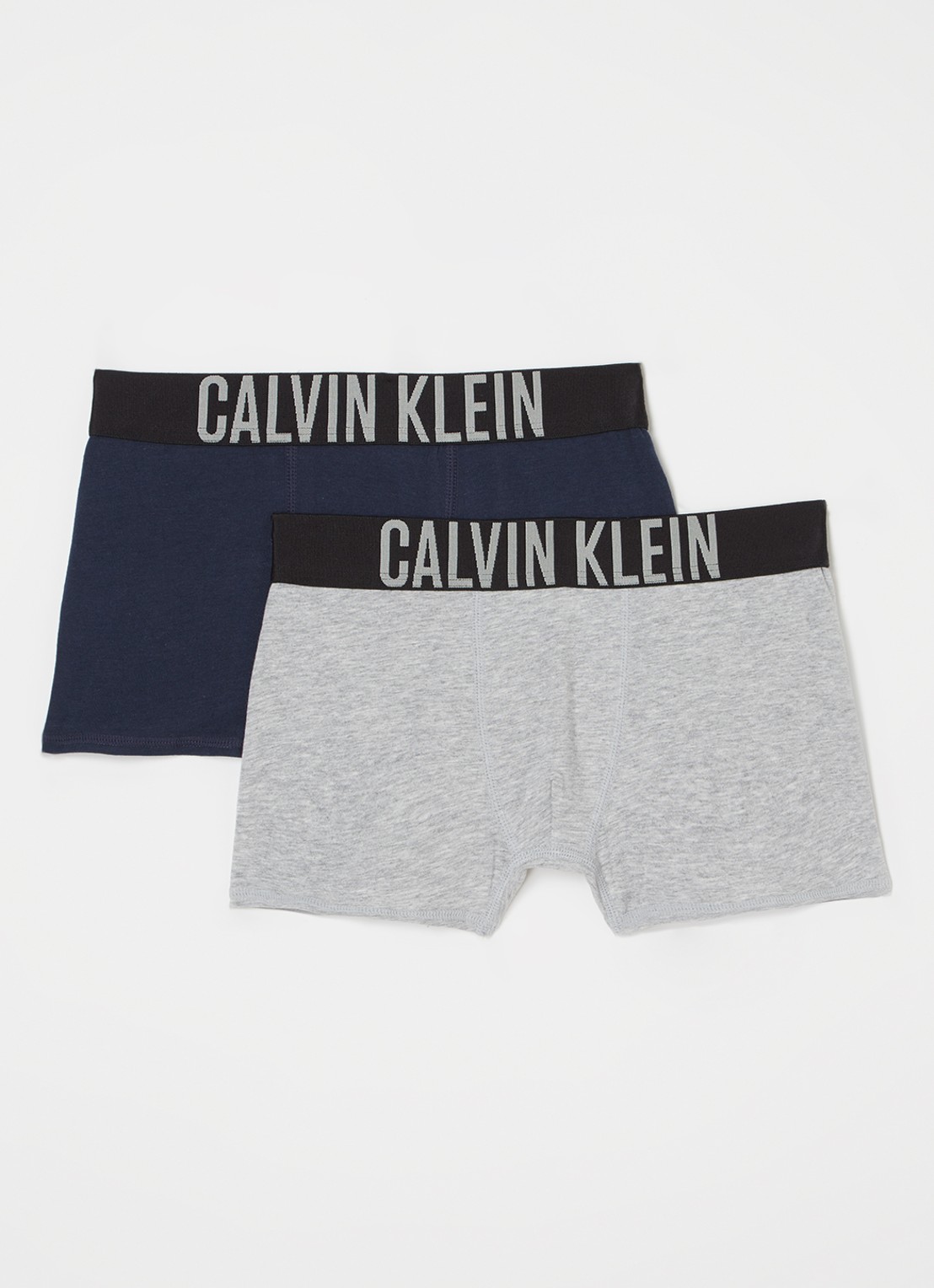 Calvin Klein Boxershorts met logoband in 2-pack - voorkant donkerblauw