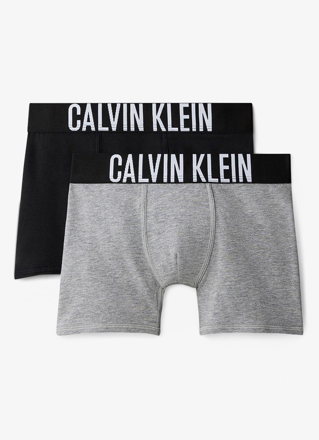Calvin Klein Boxershorts met logoband in 2-pack - voorkant grijs