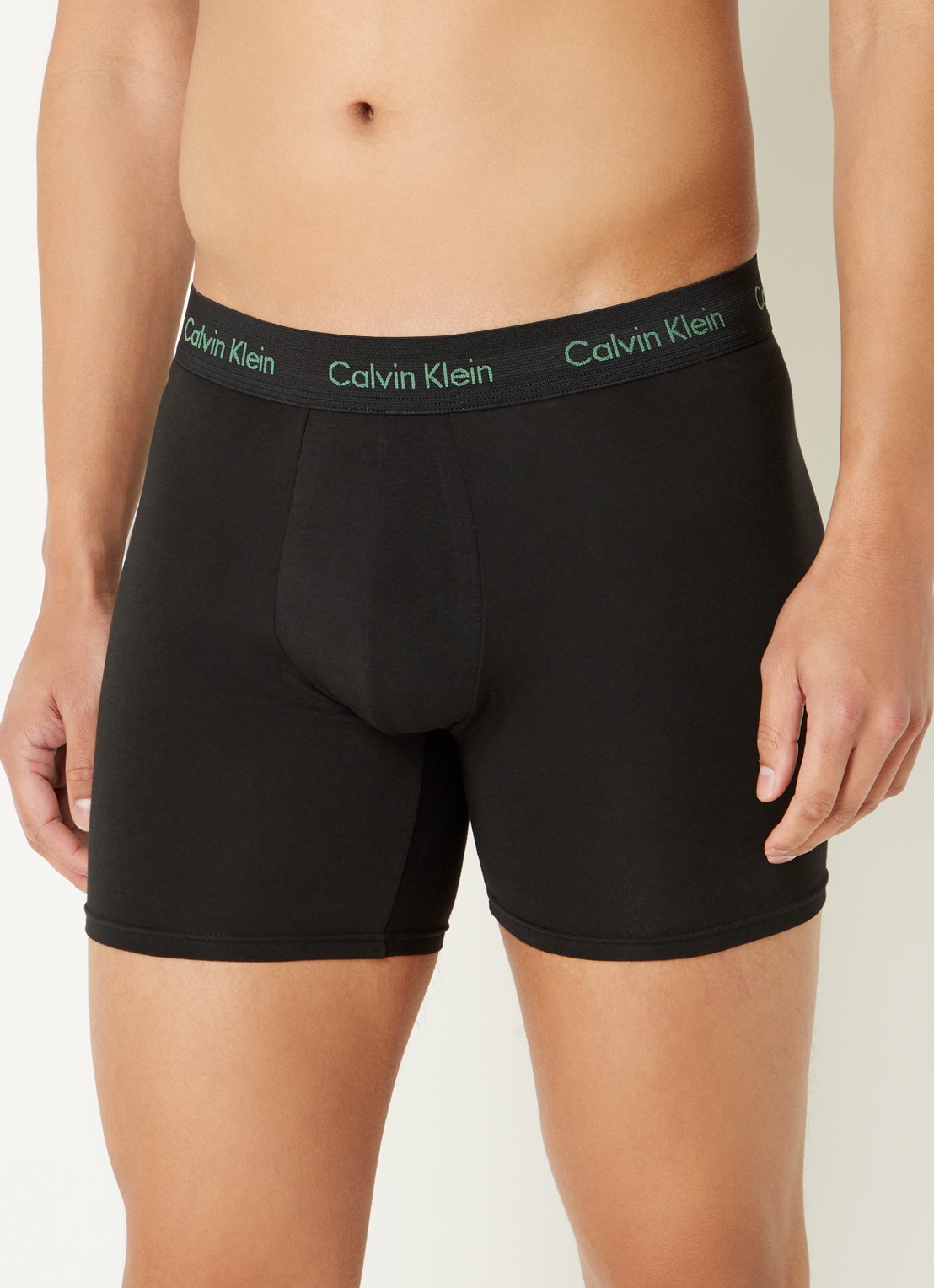 Calvin Klein Boxershorts met logoband in 3-pack - voorkant 2 zwart