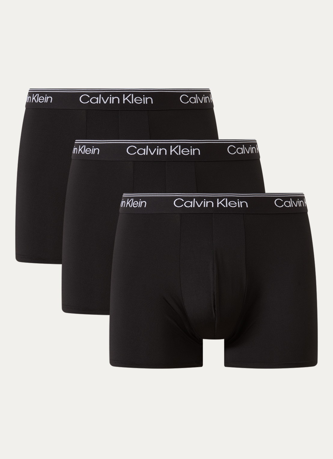 Calvin Klein Boxershorts met logoband in 3-pack - voorkant 3 diepzwart
