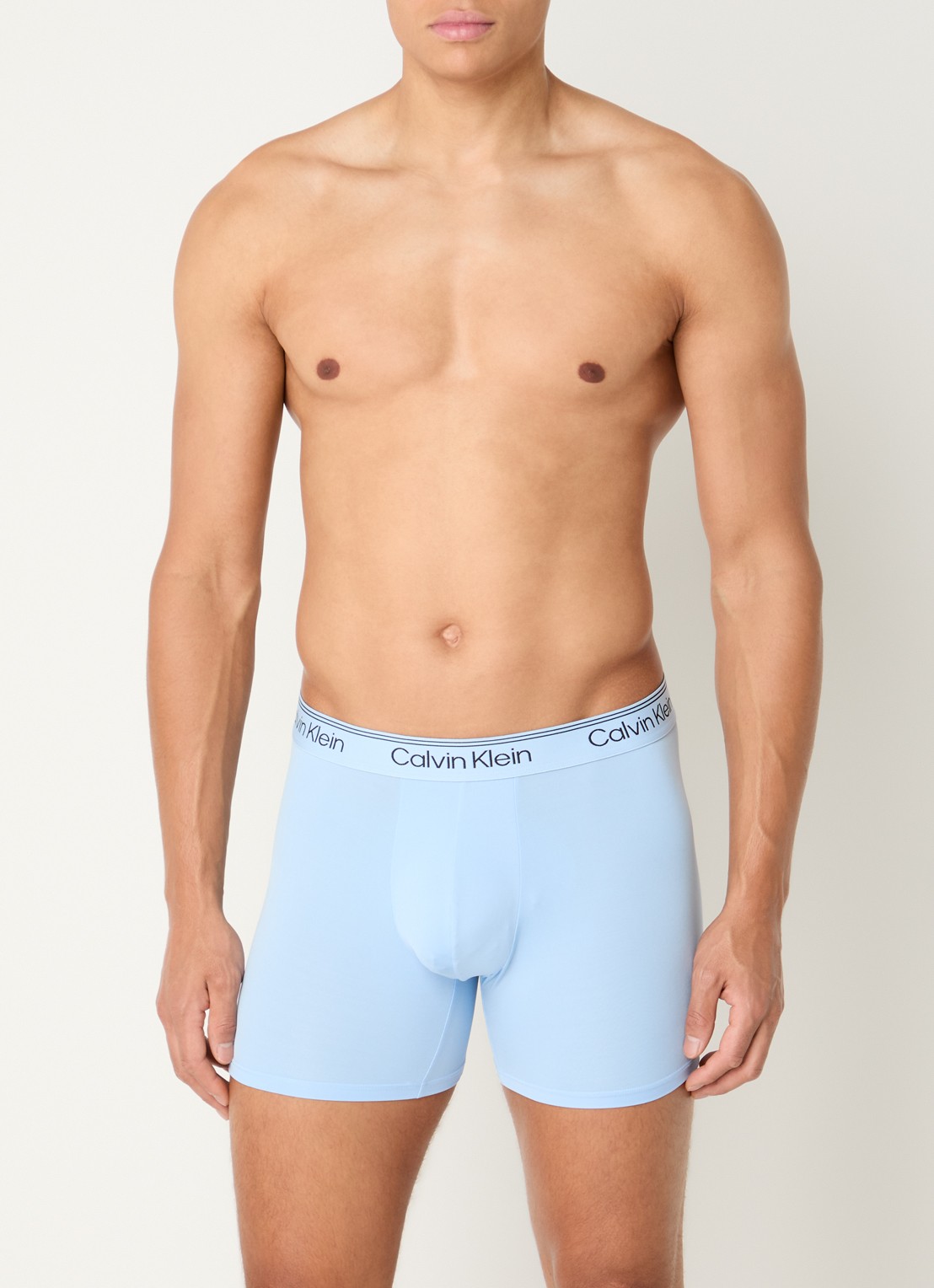 Calvin Klein Boxershorts met logoband in 3-pack - voorkant 4 donkerblauw