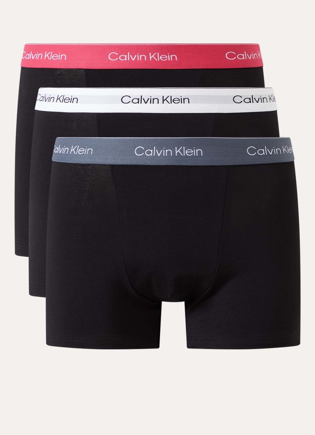 Calvin Klein Boxershorts met logoband in 3-pack - voorkant 3 zwart
