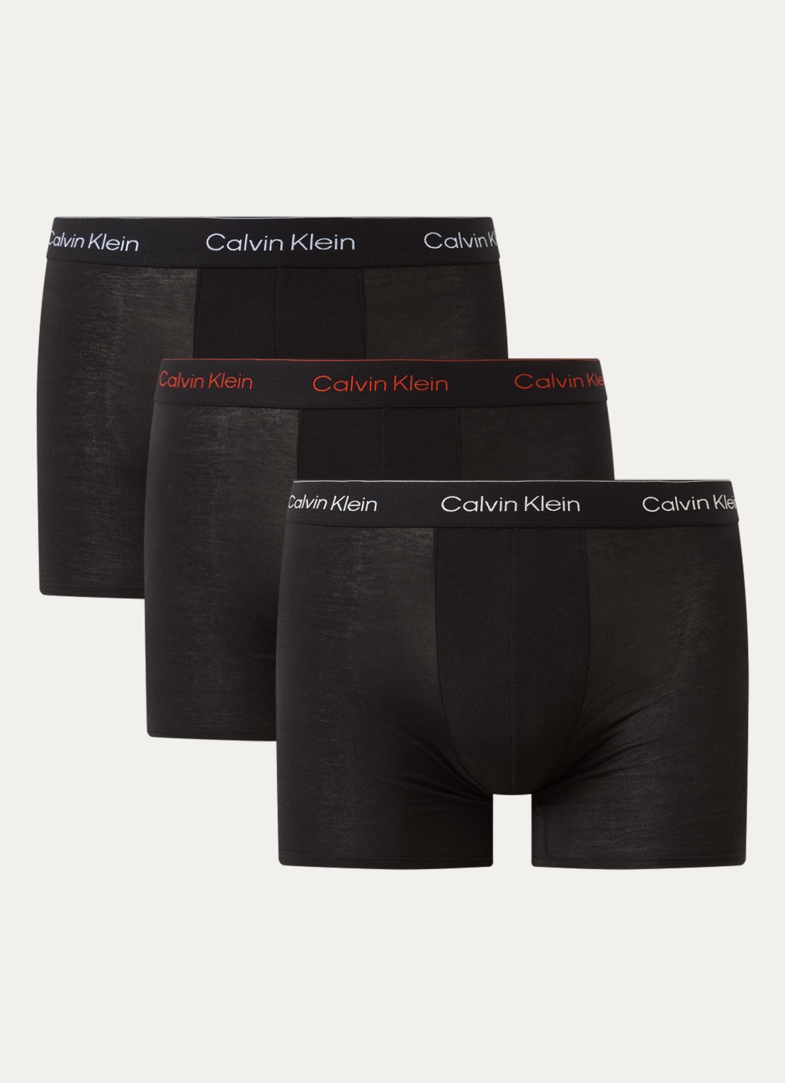 Calvin Klein Boxershorts met logoband in 3-pack - voorkant 3 zwart