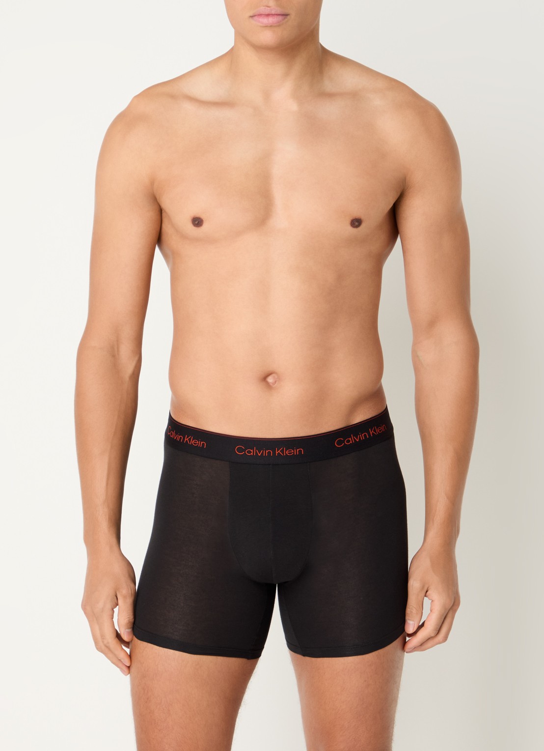 Calvin Klein Boxershorts met logoband in 3-pack - voorkant 4 zwart