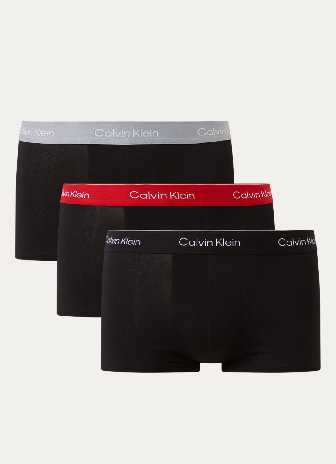 Calvin Klein Boxershorts met logoband in 3-pack - voorkant 3 zwart