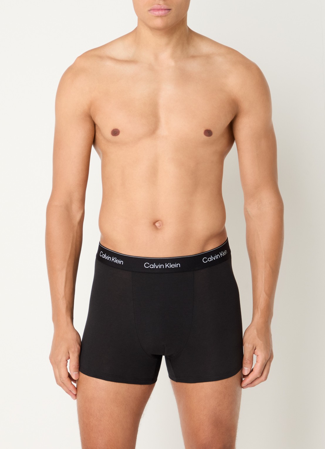 Calvin Klein Boxershorts met logoband in 3-pack - voorkant 3 zwart