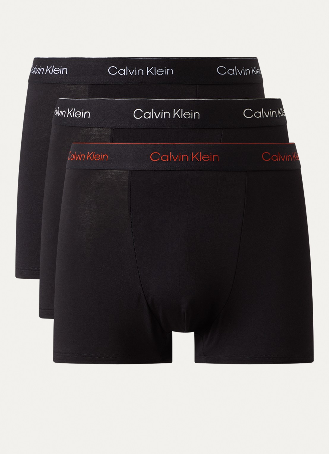 Calvin Klein Boxershorts met logoband in 3-pack - voorkant 3 diepzwart