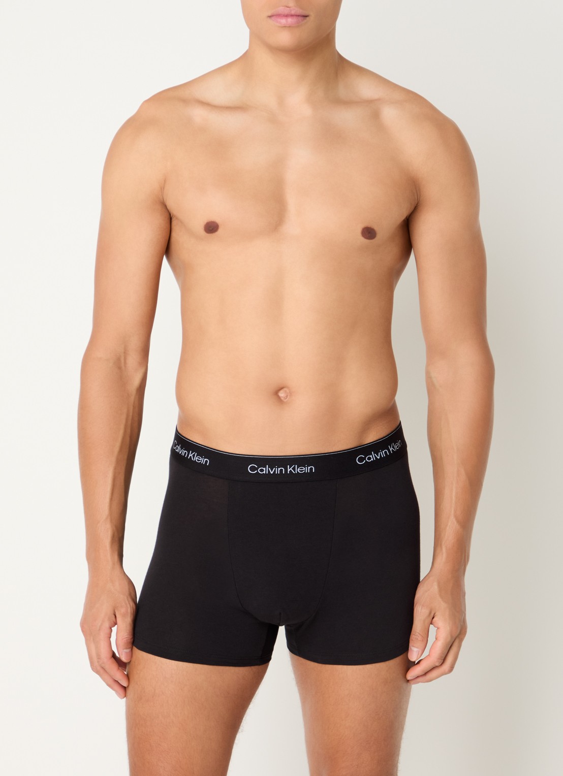 Calvin Klein Boxershorts met logoband in 3-pack - voorkant 4 diepzwart