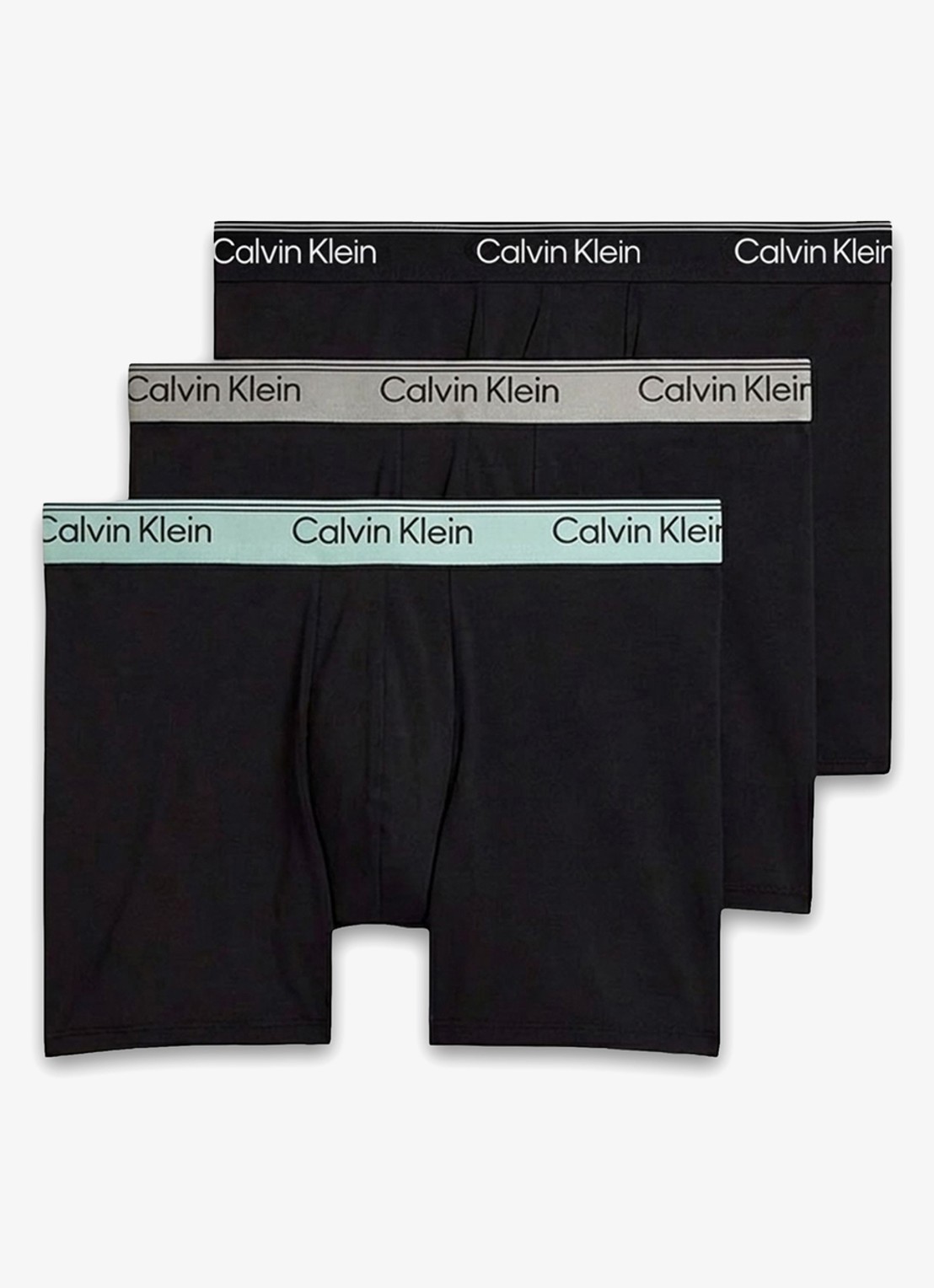 Calvin Klein Boxershorts met logoband in 3-pack - voorkant 3 zwart