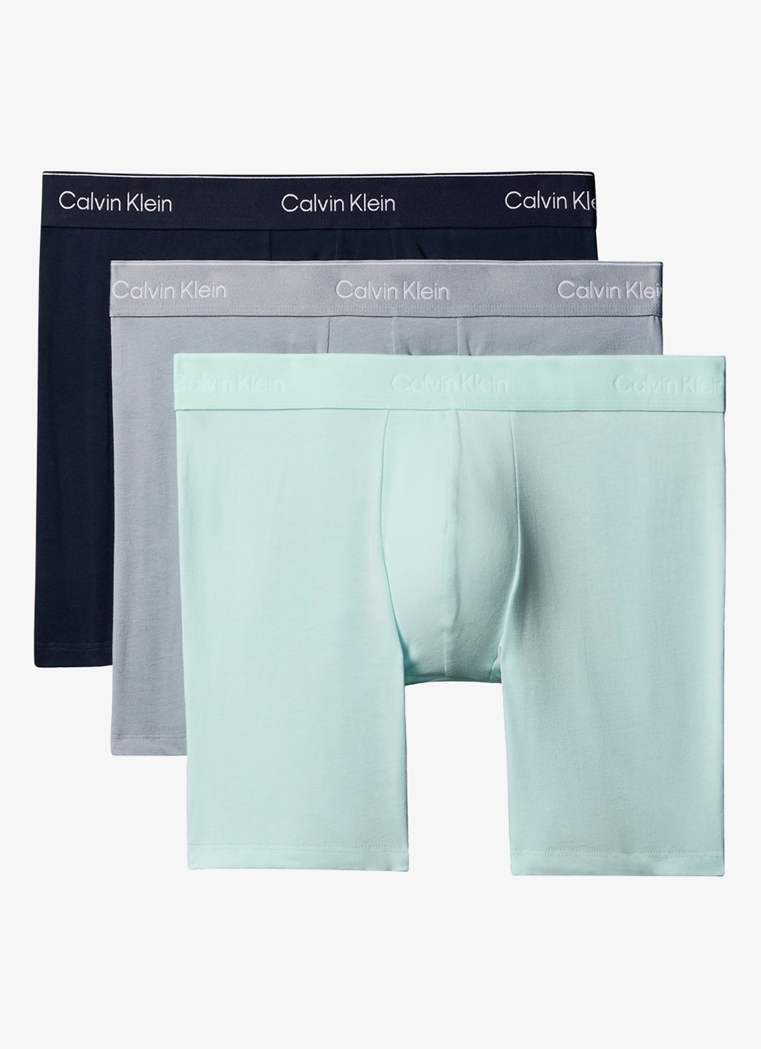 Calvin Klein Boxershorts met logoband in 3-pack - voorkant 4 lichtblauw