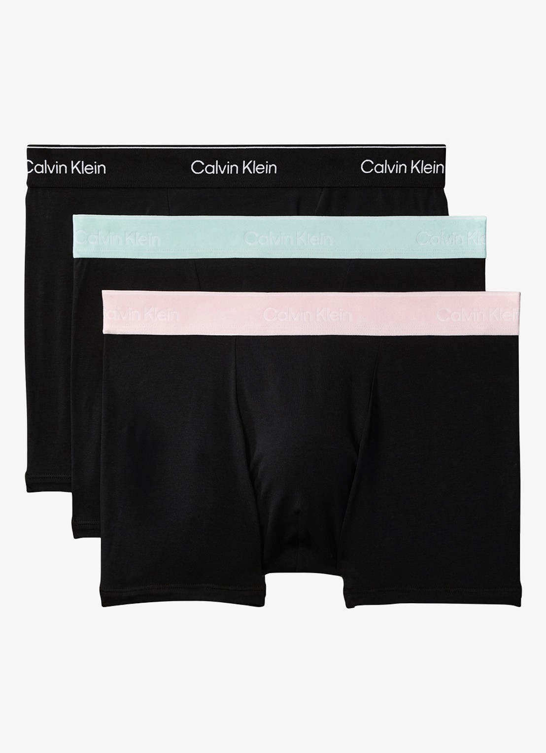 Calvin Klein Boxershorts met logoband in 3-pack - voorkant 3 zwart