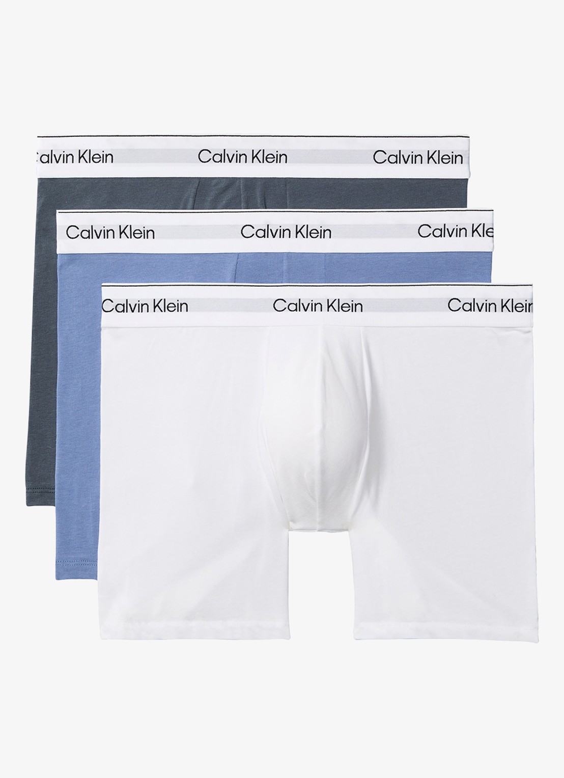 Calvin Klein Boxershorts met logoband in 3-pack - voorkant wit