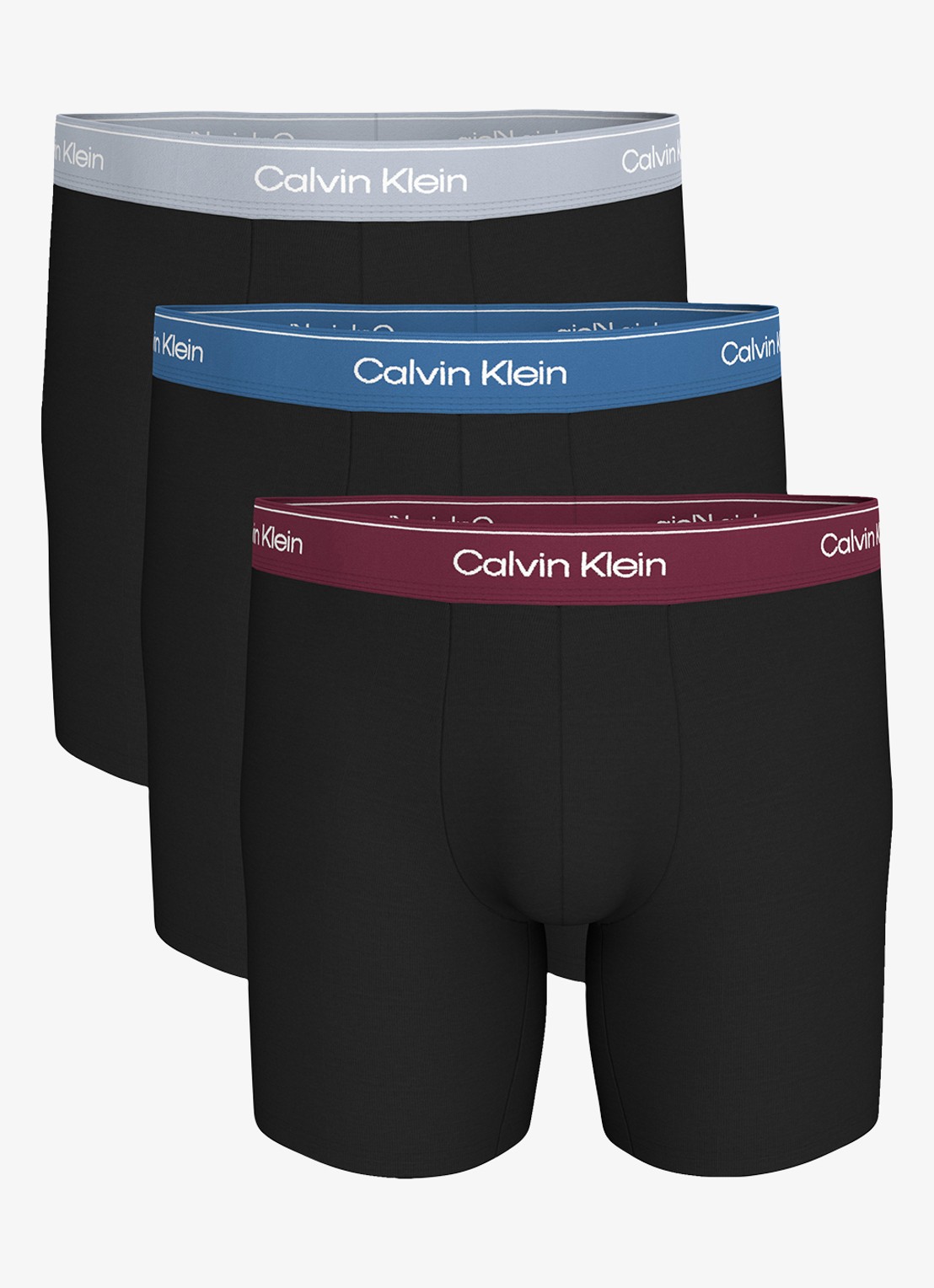 Calvin Klein Boxershorts met logoband in 3-pack - voorkant blauw