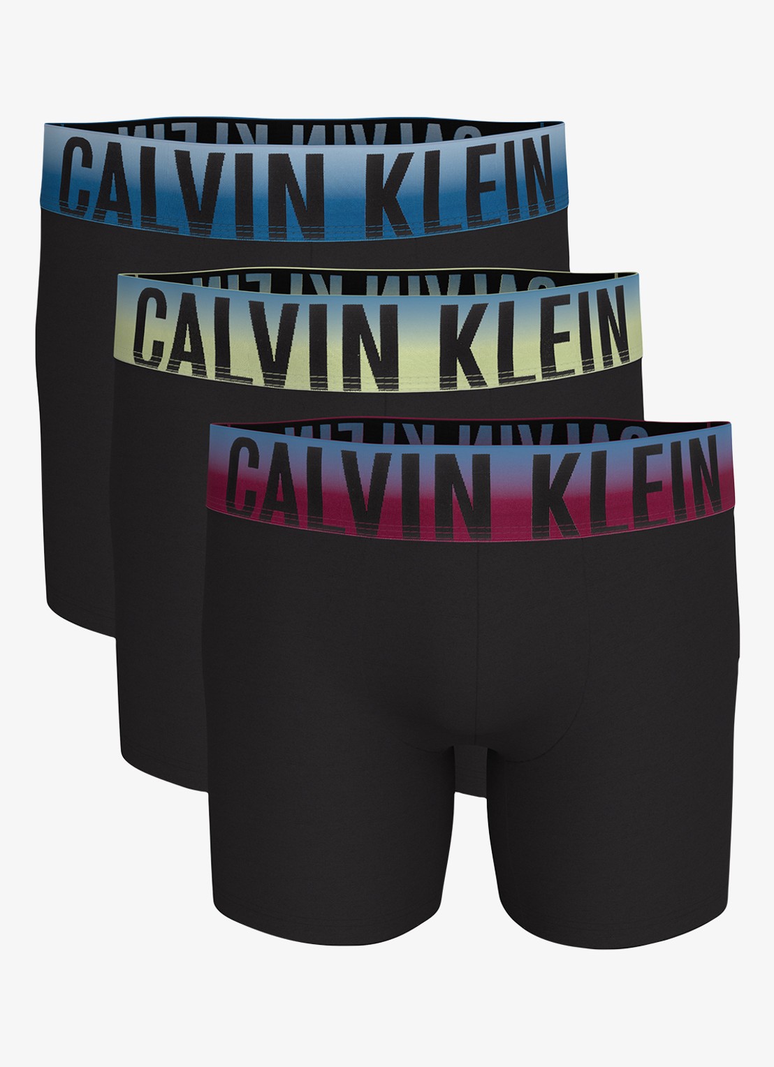 Calvin Klein Boxershorts met logoband in 3-pack - voorkant blauw
