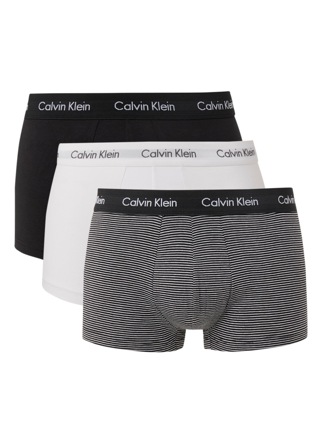 Calvin Klein Boxershorts met logoband in 3-pack - voorkant 2 antraciet