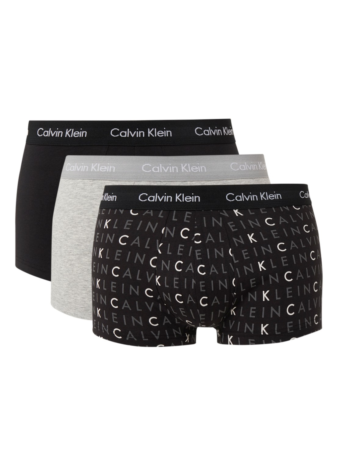 Calvin Klein Boxershorts met logoband in 3-pack - voorkant zwart