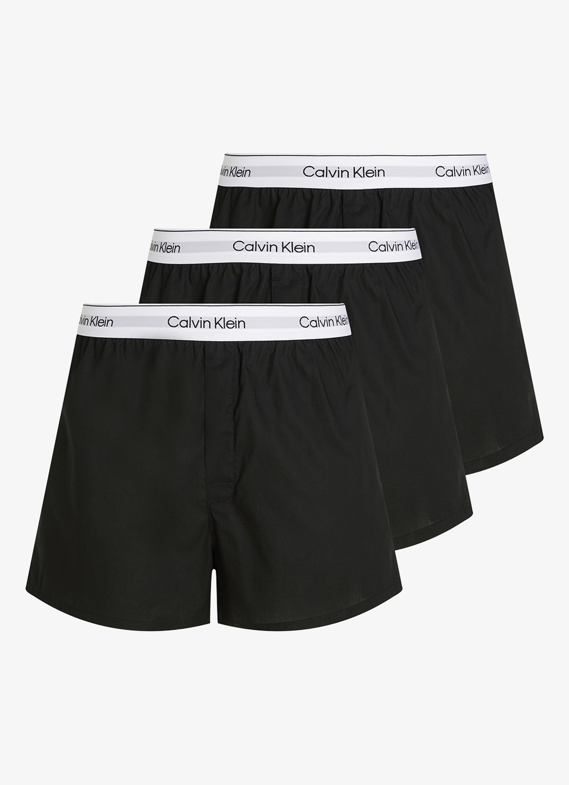 Calvin Klein Boxershorts met logoband in 3-pack - voorkant 4 zwart