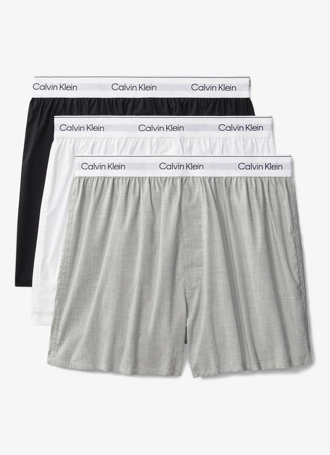 Calvin Klein Boxershorts met logoband in 3-pack - voorkant wit