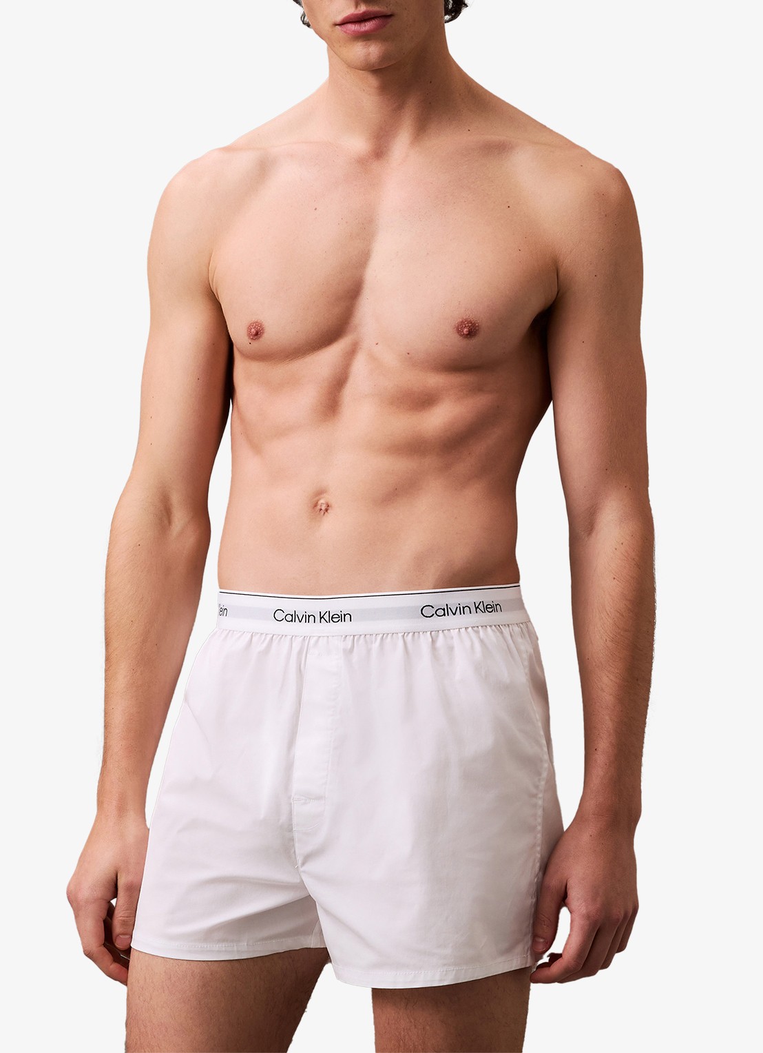 Calvin Klein Boxershorts met logoband in 3-pack - voorkant 2 wit