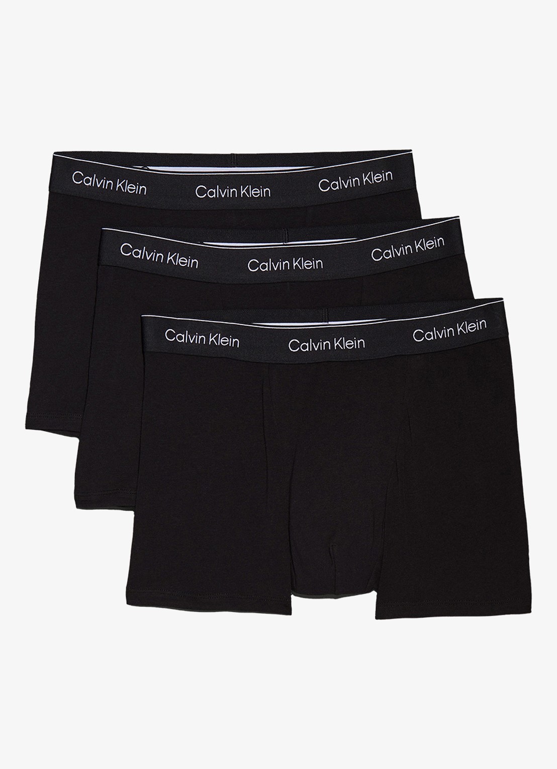 Calvin Klein Boxershorts met logoband in 3-pack - voorkant diepzwart