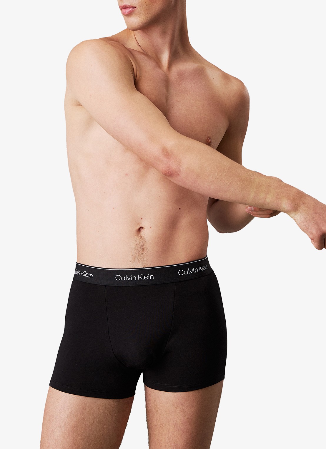 Calvin Klein Boxershorts met logoband in 3-pack - voorkant 2 diepzwart
